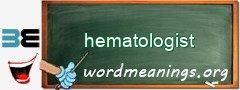 WordMeaning blackboard for hematologist